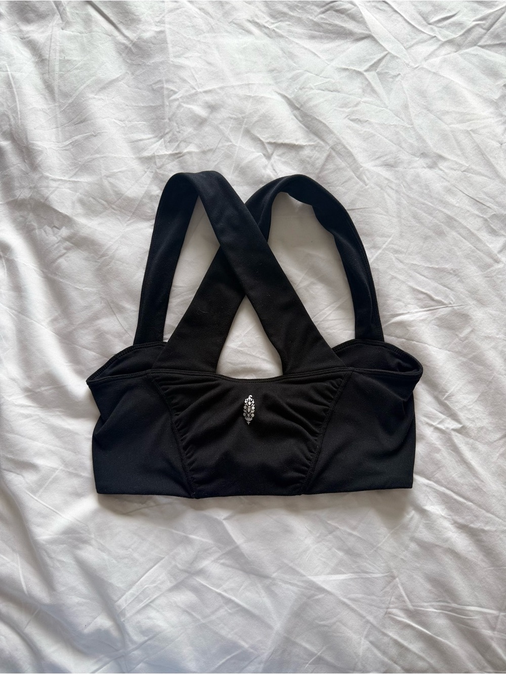 Free People Black Crisscross Back Sports Bralette FP Movement Size Small